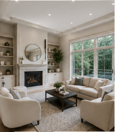 Freshly painted interior room